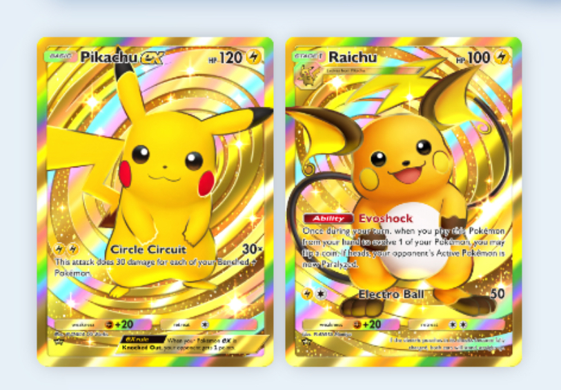 Crown Rare Pikachu EX and Raichu