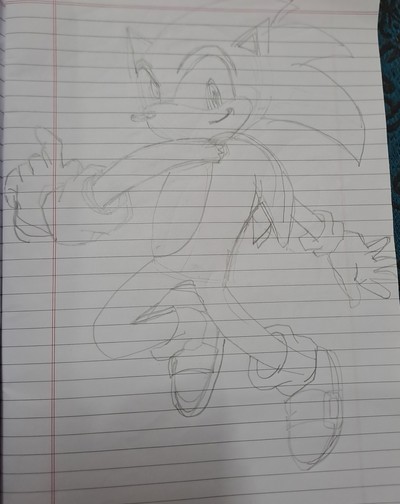 Sonic the hedgehog fan art traditional art